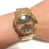 Buy Shop Marc Jacobs Amy Black Dial Gold Steel Strap Watch for Women - MBM3273 USA Online