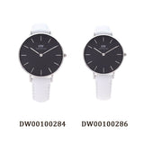 Buy Shop Daniel Wellington Classic Petite Bondi Black Dial White Leather Strap Watch for Women - DW00100286 USA Online