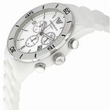 Buy Shop Emporio Armani Ceramic Chronograph White Dial White Ceramic Strap Watch For Men - AR1424 USA Online
