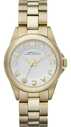 Buy Shop Marc Jacobs Rivera White Dial Gold Steel Strap Watch for Women - MBM3134 USA Online