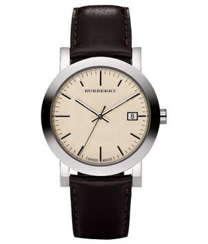 Buy Shop Burberry Heritage Beige Dial Brown Leather Strap Watch for Men - BU1777 USA Online