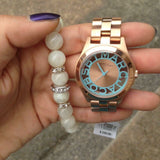 Buy Shop Marc Jacobs Henry Rose Gold Dial Rose Gold Steel Strap Watch for Women - MBM3296 USA Online