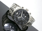 Buy Shop Emporio Armani Sportivo Chronograph Black Dial Silver Stainless Steel Watch For Men - AR0585 USA Online