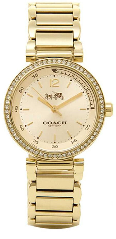 Buy Shop Coach Sport Diamonds Gold Dial Gold Steel Strap Watch for Women - 14502195 USA Online