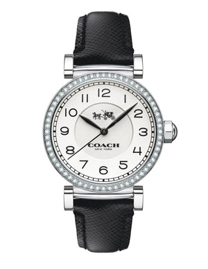 Buy Shop Coach Madison White Dial Black Leather Strap Watch for Women - 14502399 USA Online