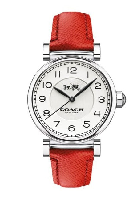Buy Shop Coach Madison White Dial Red Leather Strap Watch for Women - 14502407 USA Online