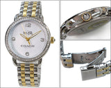 Buy Shop Coach Delancey Mother of Pearl White Dial Two Tone Steel Strap Watch for Women - 14502480 USA Online