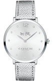 Coach Slim Easton Silver Dial Silver Leather Strap Watch for Women - 14502685