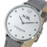 Coach Slim Easton Silver Dial Grey Leather Strap Watch for Women - 14502686