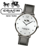 Coach Slim Easton Silver Dial Grey Leather Strap Watch for Women - 14502686