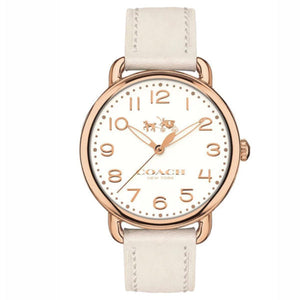 Buy Shop Coach Delancey White Dial White Leather Strap Watch for Women - 14502716 USA Online