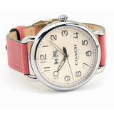 Buy Shop Coach Delancey White Dial Pink Leather Strap Watch for Women - 14502717 USA Online