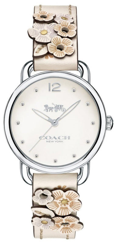 Buy Shop Coach Delancey White Dial Floral White Leather Strap Watch for Women - 14502760 USA Online