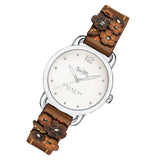 Buy Shop Coach Delancey White Dial Floral Brown Leather Strap Watch for Women - 14502761 USA Online