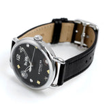 Buy Shop Coach Delancey Black Dial Black Leather Strap Watch for Women - 14502780 USA Online