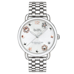 Buy Shop Coach Delancey White Dial Silver Steel Strap Watch for Women - 14502810 USA Online