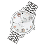 Coach Delancey White Dial Silver Steel Strap Watch for Women - 14502810