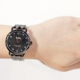 Coach Delancey Black Dial Black Steel Strap Watch For Women - 14502812