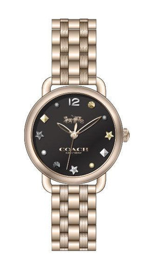Buy Shop Coach Delancey Black Dial Gold Stainless Steel Strap Watch For Women - 14502813 USA Online