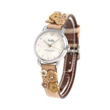 Buy Shop Coach Perry White Dial Brown Floral Leather Strap Watch for Women - 14502873 USA Online