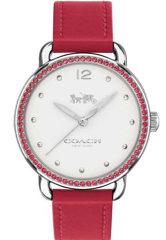Buy Shop Coach Delancey White Dial Red Leather Strap Watch for Women - 14502878 USA Online