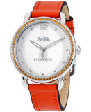 Buy Shop Coach Delancey White Dial Orange Leather Strap Watch for Women - 14502880 USA Online