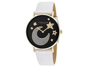Buy Shop Coach Perry Black Dial White Leather Strap Watch for Women - 14503041 USA Online