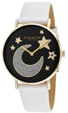 Buy Shop Coach Perry Black Dial White Leather Strap Watch for Women - 14503041 USA Online