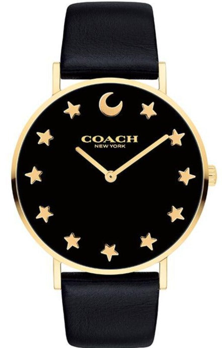 Buy Shop Coach Perry Black Dial Black Leather Strap Watch for Women - 14503042 USA Online