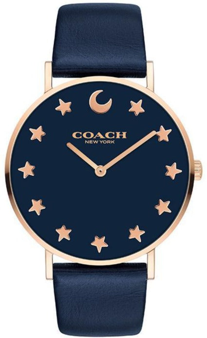 Buy Shop Coach Perry Navy Blue Dial Blue Leather Strap Watch for Women - 14503043 USA Online