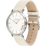 Buy Shop Coach Perry White Dial White Leather Strap Watch for Women - 14503117 USA Online