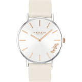 Buy Shop Coach Perry White Dial White Leather Strap Watch for Women - 14503117 USA Online