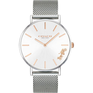 Buy Shop Coach Perry White Dial Silver Mesh Bracelet Watch for Women - 14503124 USA Online