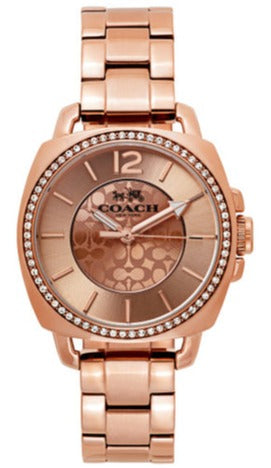 Buy Shop Coach Mini Boyfriend Rose Gold Dial Rose Gold Steel Strap Watch for Women - 14501701 USA Online