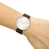 Buy Shop Coach Perry White Dial Brown Leather Strap Watch for Women - 14503154 USA Online