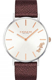 Buy Shop Coach Perry White Dial Brown Leather Strap Watch for Women - 14503154 USA Online