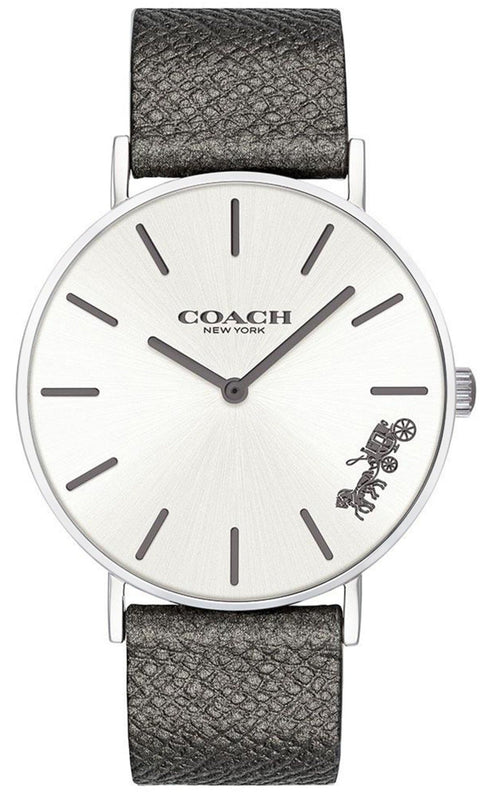 Buy Shop Coach Perry White Dial Grey Leather Strap Watch for Women - 14503155 USA Online