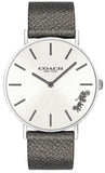 Buy Shop Coach Perry White Dial Grey Leather Strap Watch for Women - 14503155 USA Online