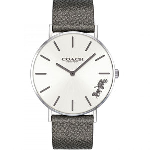 Buy Shop Coach Perry White Dial Grey Leather Strap Watch for Women - 14503155 USA Online