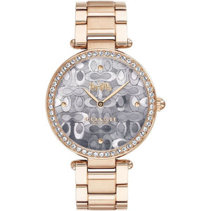 Coach Park Crystal Dial Rose Gold Steel Strap Watch for Women  - 14503226