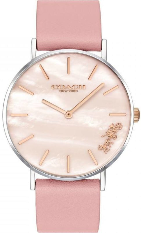 Buy Shop Coach Perry Mother of Pearl Pink Dial Pink Leather Strap Watch for Women - 14503244 USA Online