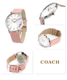 Buy Shop Coach Perry White Dial Pink Leather Strap Watch for Women - 14503118 USA Online