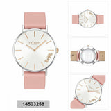 Buy Shop Coach Perry White Dial Pink Leather Strap Watch for Women - 14503118 USA Online
