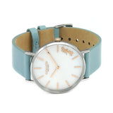Buy Shop Coach Perry Mother of Pearl White Dial Blue Leather Strap Watch for Women - 14503271 USA Online