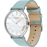 Buy Shop Coach Perry Mother of Pearl White Dial Blue Leather Strap Watch for Women - 14503271 USA Online