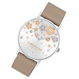 Coach Perry Quartz Silver Dial Brown Leather Strap Watch for Women - 14503326