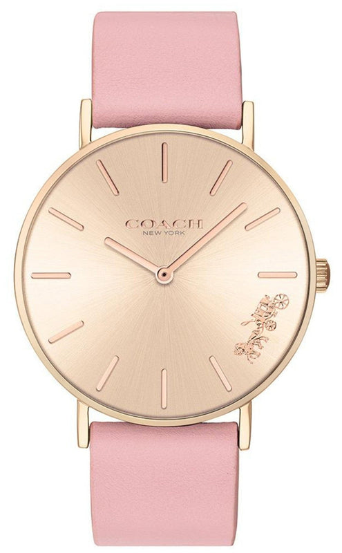 Buy Shop Coach Delancey Gold Dial Pink Leather Strap Watch for Women - 14503332 USA Online