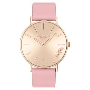 Buy Shop Coach Delancey Gold Dial Pink Leather Strap Watch for Women - 14503332 USA Online