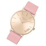 Buy Shop Coach Delancey Gold Dial Pink Leather Strap Watch for Women - 14503332 USA Online