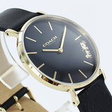 Buy Shop Coach Perry Black Dial Black Leather Strap Watch for Women - 14503333-C USA Online